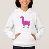 Pink Furry Llama Kinder Hoodie (Voorkant)