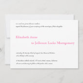 Pink Fuscia Sea Shell Faire-part de mariage modern (Dos)