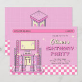 Pink Game Player Arcade Dance Machine verjaardag Kaart (Voorkant / Achterkant)