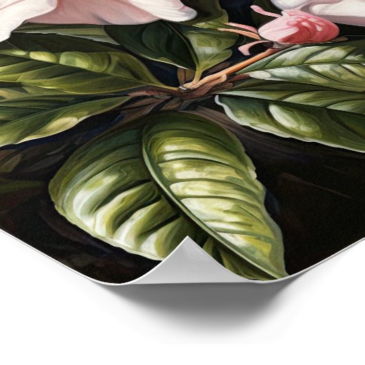 Pink Gardenia Flowers Art Imprimer Poster (Coin)