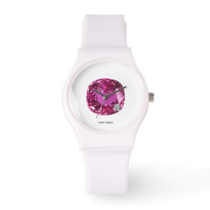 Pink Gemstone Pattern Horloge