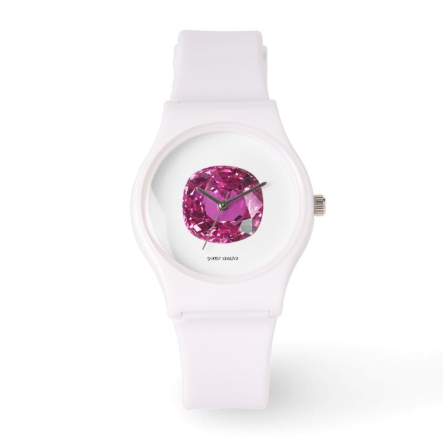 Pink Gemstone Pattern Horloge (Voorkant)