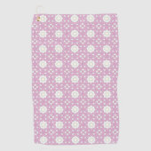 Pink geometric mandala patterned  golfhanddoek (Voorkant)