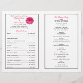 Pink Gerber Daisy Black Ribbon Wedding Programme (Dos)