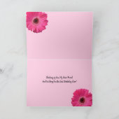 Pink Gerber Daisy Bonne carte d'anniversaire (Intérieur)