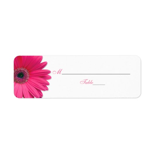 Pink Gerber Daisy Mariage Place Card Étiquettes (Devant)