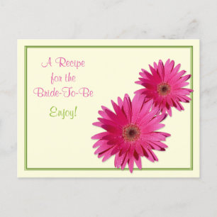 Pink Gerber Daisy Recept Kaart voor de bruid te zi