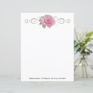 Pink Gerber Daisy Specialized Paper Sheet