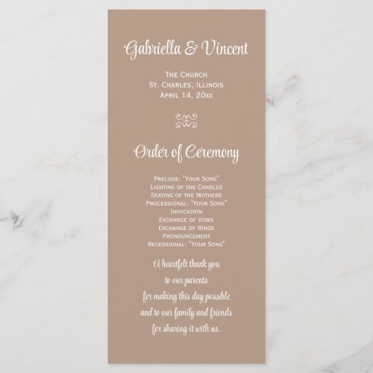 Pink Gerber Daisy Wedding Programme Programma (Achterkant)