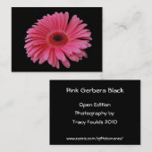 Pink Gerbera Black ACEO Visitekaartje (Voorkant / Achterkant)