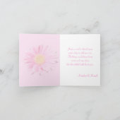 Pink Gerbera Daisées on White Merci Carte de note  (Intérieur)