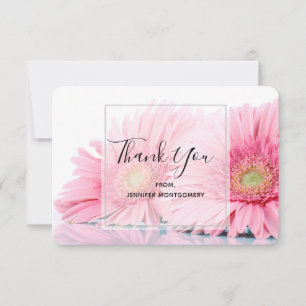 Pink Gerbera Daisies Elegant Foto Bedankkaart