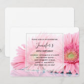 Pink Gerbera Daisies Elegant Foto Birthday Kaart (Voorkant / Achterkant)