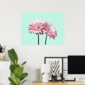 Pink Gerbera Daisies Poster (Thuiskantoor)