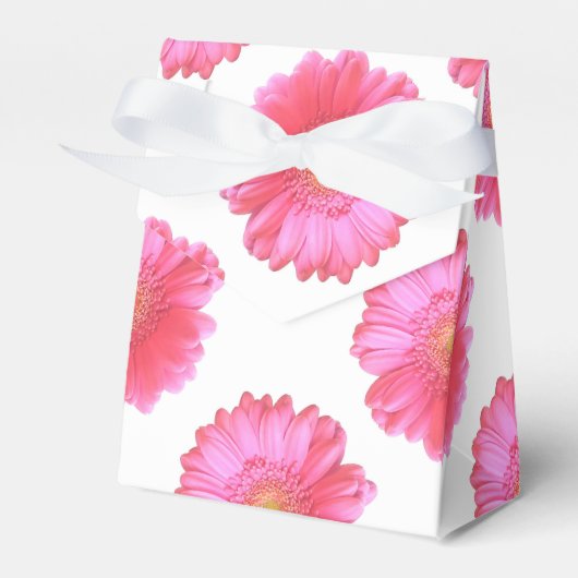 Pink gerbera daisy bedankdoosjes (Voorkant Zijde)