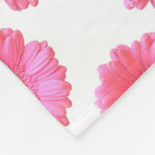 Pink gerbera daisy fleece deken (Hoek)