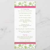 Pink Gerbera Daisy Green Floral Wedding Programme Programma (Achterkant)