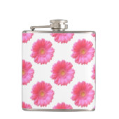 Pink gerbera daisy heupfles (Voorkant)