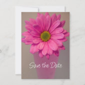 Pink Gerbera Daisy in Vase Wedding Save the Date (Voorkant)