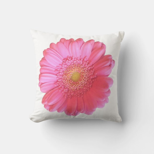 Pink gerbera daisy kussen (Voorkant)