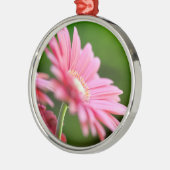 Pink Gerbera Daisy Metalen Ornament (Links)