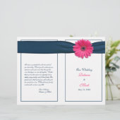 Pink Gerbera Daisy Navy Programme de mariage au ru (Debout devant)
