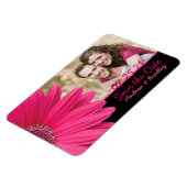 Pink Gerbera Daisy Photo Mariage Magnet (Côté Gauche)