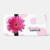 Pink Gerbera Daisy Polka Dot Case-Mate iPhone Case (Achterkant (horizontaal))