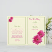 Pink Gerbera Daisy Programme de mariage vert (Debout devant)