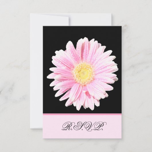 Pink Gerbera Daisy Reply Kaart (Voorkant)