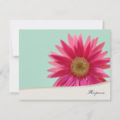 Pink Gerbera Daisy RSVP Kaartje (Achterkant)