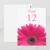 Pink Gerbera Daisy Table Number Card Briefkaart (Voorkant / Achterkant)