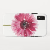 Pink Gerbera Daisy Tough Apple iPhone XR Coque (Dos (Horizontal))