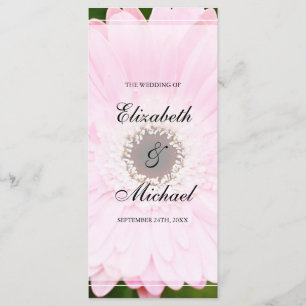 Pink Gerbera Daisy Wedding Programma