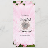 Pink Gerbera Daisy Wedding Programma (Voorkant / Achterkant)