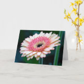 Pink Gerbera Daisy Wenskaart Kaart (Gele Bloem)