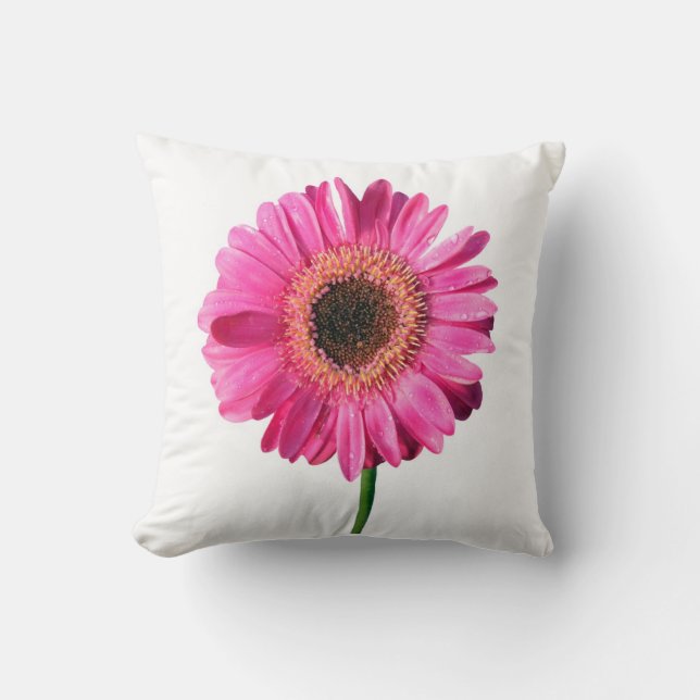 Pink Gerbera Kussen (Voorkant)