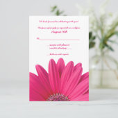 Pink Gerbera Wedding Reply Kaart (Staand voorkant)