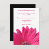 Pink Gerbera Wedding Reply Kaart (Voorkant / Achterkant)