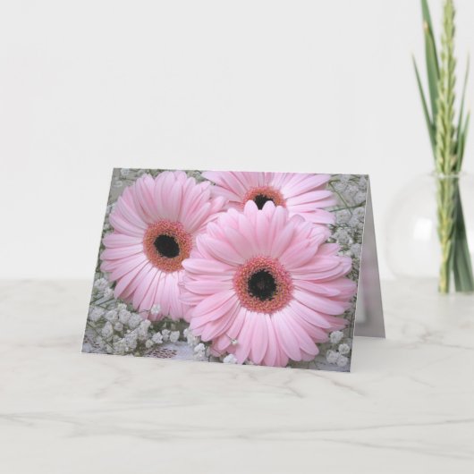 Pink Gerberas - Verjaardag Kaart (Voorkant)