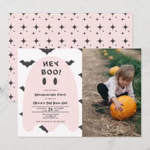 Pink Ghost Halloween elk jaar uitnodiging voor de