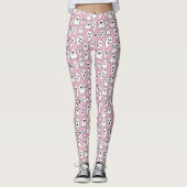 Pink Ghost Halloween Leggings (Voorkant)