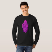 Pink ghost with middle fingers   t-shirt (Voorkant volledig)