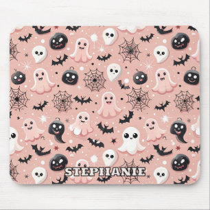 Pink Ghosts & Halloween Naadloos Patroon Muismat