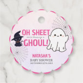 Pink Ghoul Halloween Girl Baby shower Bedankjes Labels (Achterkant)