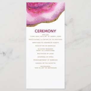 Pink Gilt Agate programmes de mariage