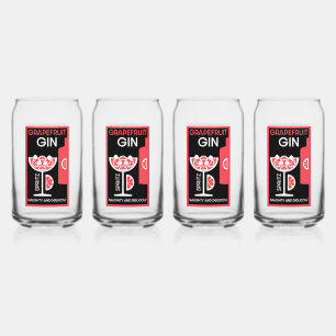 Pink Gin Blikvorm Glas