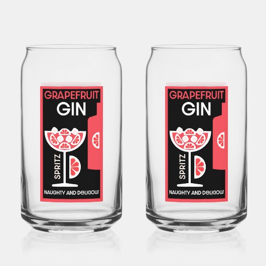 Pink Gin Blikvorm Glas (Voorkant)