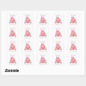 Pink Gingerbread House Kerst sticker (Vel)