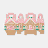 Pink Gingerbrood House Favor Box Bedankdoosjes (Uitgevouwen)